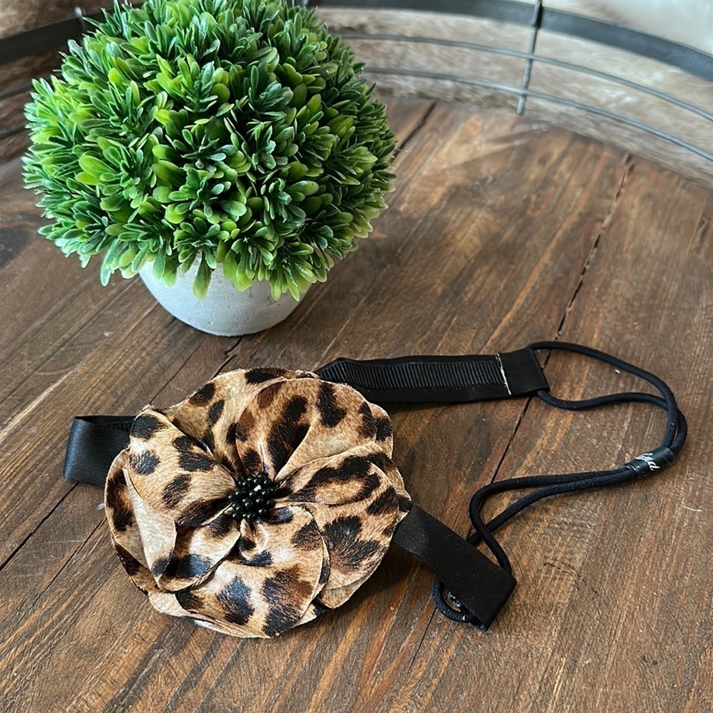 Leopard Printed Flower Headband